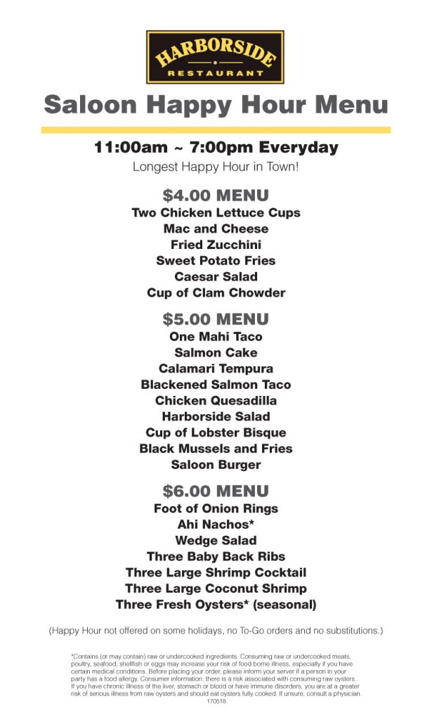 Harborside Menu Newport Beach Harborside Menu Newport Beach